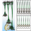 New Three Sizes 72pcs Fishing Trace Lures Leader Steel Wire Spinner Line Green v