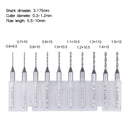 10pcs 0.6-1.5mm Carbide End Mill Set Engraving CNC PCB Bits for Rotary Burrs