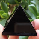Natural Reiki Energy Charged Black Obsidian Pyramid Crystal Protective Hea ODV