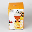 5.75in/14.5cm  Glass 1 Cup Bee Hive Honey Syrup Dispenser Jar With Stand fgd