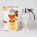 5.75in/14.5cm  Glass 1 Cup Bee Hive Honey Syrup Dispenser Jar With Stand fgd