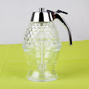 5.75in/14.5cm  Glass 1 Cup Bee Hive Honey Syrup Dispenser Jar With Stand fgd