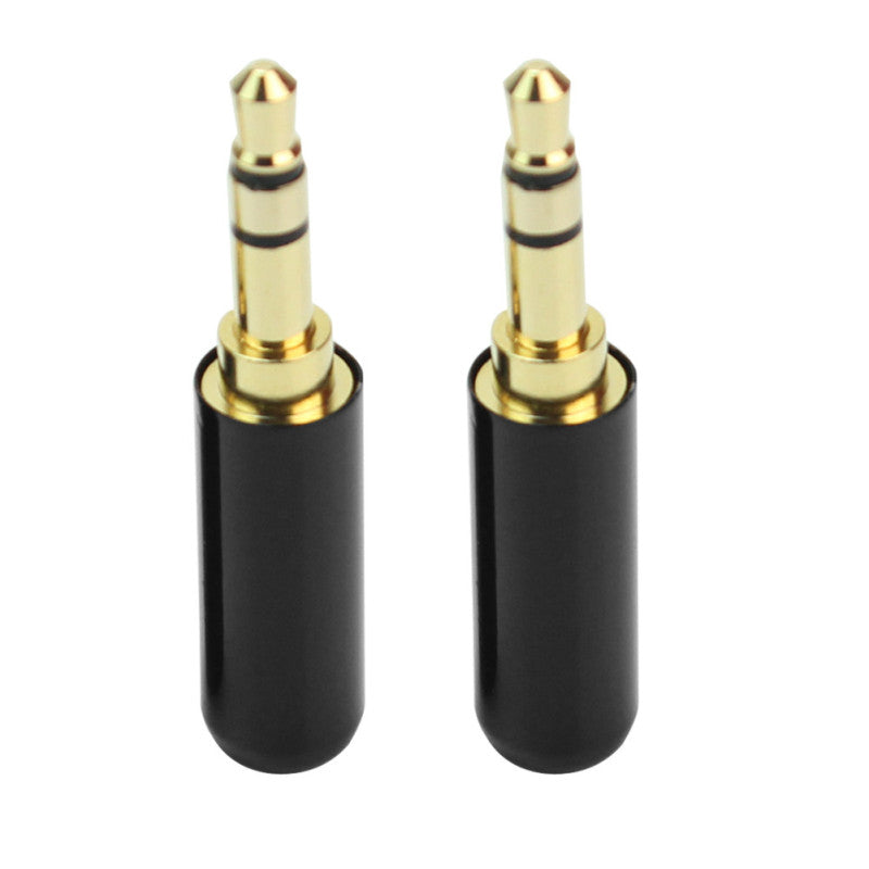 2 Pcs Audio 3.5 mm Male Plug 3 Pole Stereo Connector Earphones Soldering Jack