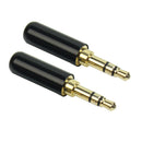 2 Pcs Audio 3.5 mm Male Plug 3 Pole Stereo Connector Earphones Soldering Jack