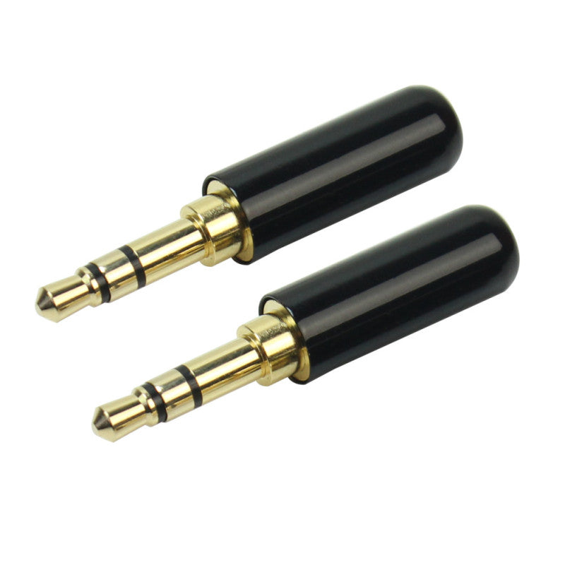 2 Pcs Audio 3.5 mm Male Plug 3 Pole Stereo Connector Earphones Soldering Jack