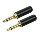 2 Pcs Stereo Audio 3 Pole 3.5mm Jack Plug Headphone Earphone Connector Adapter b