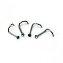 20pcs Rhinestone Steel Screw Nose Rings Studs Bar Pin Piercing Jewelry ISX