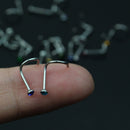 20pcs Rhinestone Steel Screw Nose Rings Studs Bar Pin Piercing Jewelry ISX