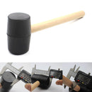 Hot Rubber Mallet / Hammer With Ergonomic Wooden Shaft Handle Black for Camping
