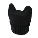 Fashion Punk Girl Women Devil Cat Ear Knit Beanie Hat Cap Winter Warmer Black