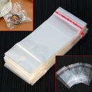 200 Pcs 5*10cm Self Adhesive Seal Jewelry Bags OPP Clear For Packaging