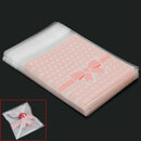 50x Self Adhesive Seal Plastic Bags Bowknot Pattern for Cookies Biscuit NEW HNT