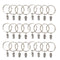 24 Pack Curtain Rings with Clips Can Open and Close 1.5-Inch Diameter Rings