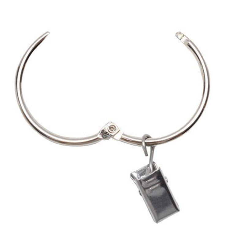 24 Pack Curtain Rings with Clips Can Open and Close 1.5-Inch Diameter Rings