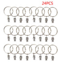 24 Pack Curtain Rings with Clips Can Open and Close 1.5-Inch Diameter Rings