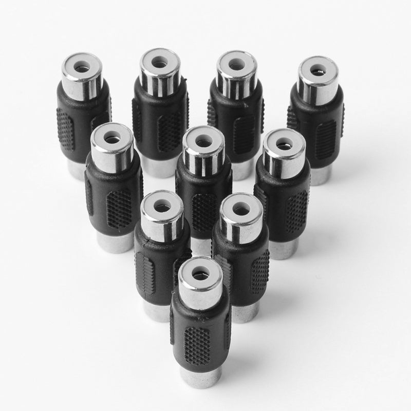 10x Lot Female to Female AV Audio Video RCA Coupler Joiners Component Adapter