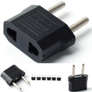 6 PCS US to EU Travel Charger Adapter Plug Outlet Converter Black Plastic Useful