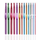 14pcs 2-10mm Multicolour Aluminum Crochet Hook Knitting Needle Set Kit
