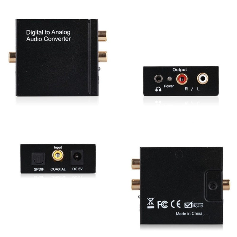 3.5MM Digital Optical Coax Coaxial Toslink to Analog Audio Converter Adapter