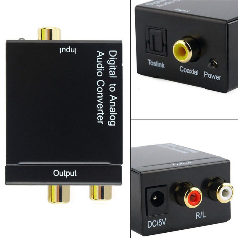 3.5MM Digital Optical Coax Coaxial Toslink to Analog Audio Converter Adapter