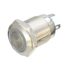 Chrome Waterproof 4-pin 12MM Led Light Metal Push Button Momentary Switch 12V