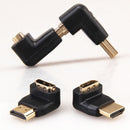 2 Pcs HDMI Male to Female Right Angle Connector Adapter 90 Degree Extender