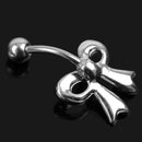 Fashion Navel Belly Button Barbell Ring Sweet Bowknot Bow Rhinestone Crystal