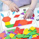 170Pcs/set Wooden Tangram Puzzle Toys Geometric Shape Game Kids Education TMX
