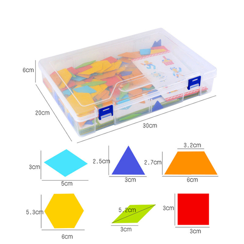 170Pcs/set Wooden Tangram Puzzle Toys Geometric Shape Game Kids Education TMX