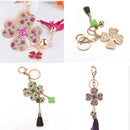 Clover Fashion Rhinestone Cute Keyring Key Chain Bag Charm Pendant Car Hanging