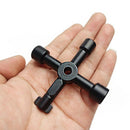4 Way Black Utility Multi Cross Key Wrench For Gas Electric Cupboard Met  fsg