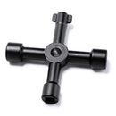 4 Way Black Utility Multi Cross Key Wrench For Gas Electric Cupboard Met  fsg
