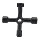 4 Way Black Utility Multi Cross Key Wrench For Gas Electric Cupboard Met  fsg
