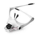 9892B1 Headwear Glasses Magnifier With LED Lamp Reading Maintenance 5 Lens JBC