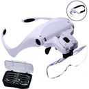 9892B1 Headwear Glasses Magnifier With LED Lamp Reading Maintenance 5 Lens JBC