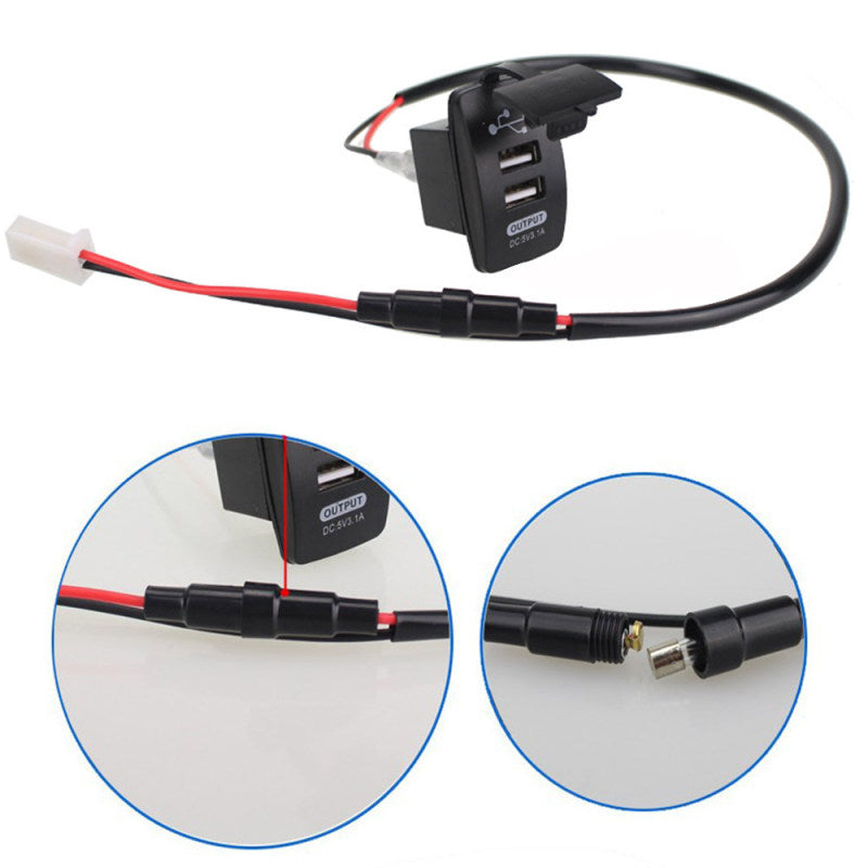 1 PC CAR DUAL USB CHARGER BLUE LED BACKLIT FOR MOTORCYCLE