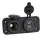 Car Charger Dual USB Port Splitter Socket Power Lighter Outlet 10*5*3.7cm Black