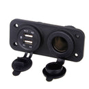 Car Charger Dual USB Port Splitter Socket Power Lighter Outlet 10*5*3.7cm Black