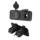 Car Charger Dual USB Port Splitter Socket Power Lighter Outlet 10*5*3.7cm Black