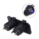 Car Charger Dual USB Port Splitter Socket Power Lighter Outlet 10*5*3.7cm Black
