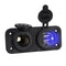 Car Charger Dual USB Port Splitter Socket Power Lighter Outlet 10*5*3.7cm Black