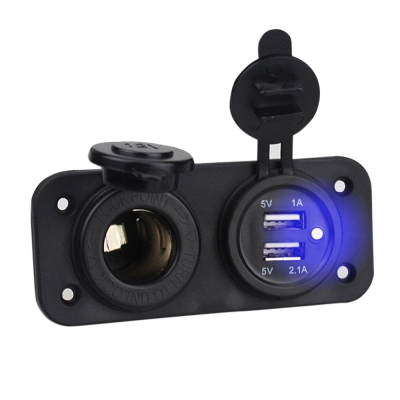 Car Charger Dual USB Port Splitter Socket Power Lighter Outlet 10*5*3.7cm Black