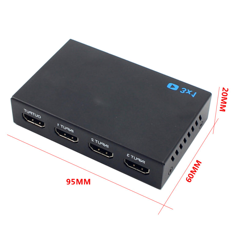 Portable 3x1 HDMI Splitter Switcher 4 Port Hub Box Auto Switch 1 In 3 Out  GMK