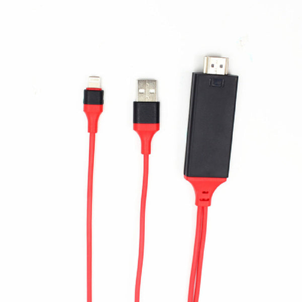 For i Phone Screen To TV Cable HDMI 1080p IOS Adapter USB Charger Converter 2M