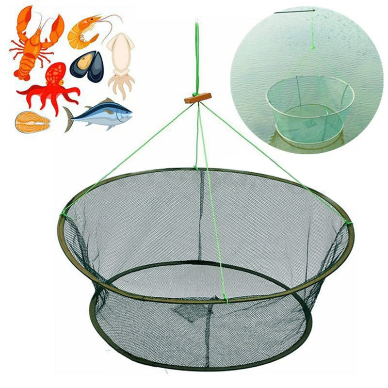 31'' Fishing Bait Foldable Crab Net Trap Cast Dip Fish Minnow Crawfish Shrimps