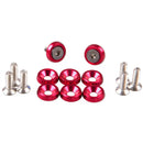 8x Red Car License Fender Washer Screw Style Anodized Aluminum M6 Steel  WZZ