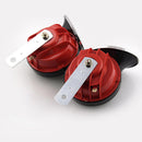 1 Pair Red 12V Loud Auto Truck 110DB Dual-tone Snail Electric Air Horn Universal