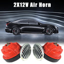 1 Pair Red 12V Loud Auto Truck 110DB Dual-tone Snail Electric Air Horn Universal