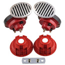 1 Pair Red 12V Loud Auto Truck 110DB Dual-tone Snail Electric Air Horn Universal