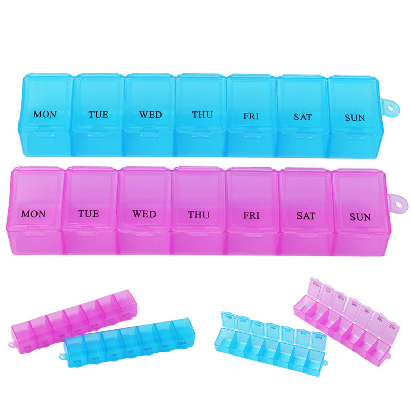 2pcs 7 Day Weekly Pill Travel Box Holder Medicine Dispenser Organiser TBK
